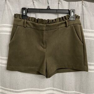 HAVE / Olive Green Faux Suede High Rise Shorts Size M